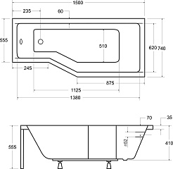 Besco Акриловая ванна Integra 150x75 P – фотография-5